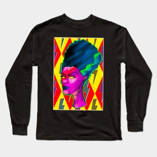 Psychedelic Bride of Frankenstein Long Sleeve T-Shirt